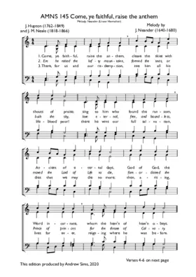 Come, ye faithful, raise the anthem