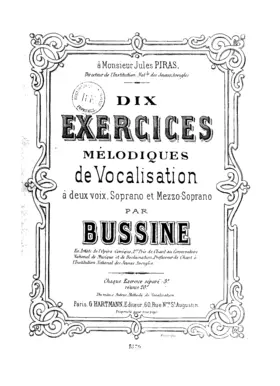 Dix exercices mélodiques de vocalisation à 2 voix, soprano et mezzo-soprano