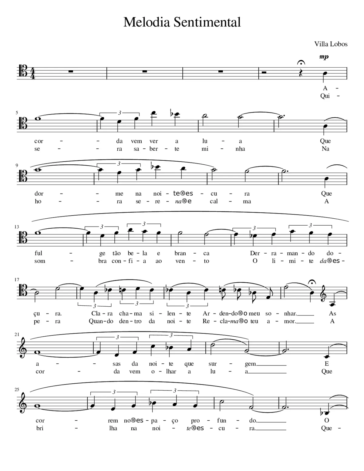 Fá M - Melodia sentimental Cello part - Page 1