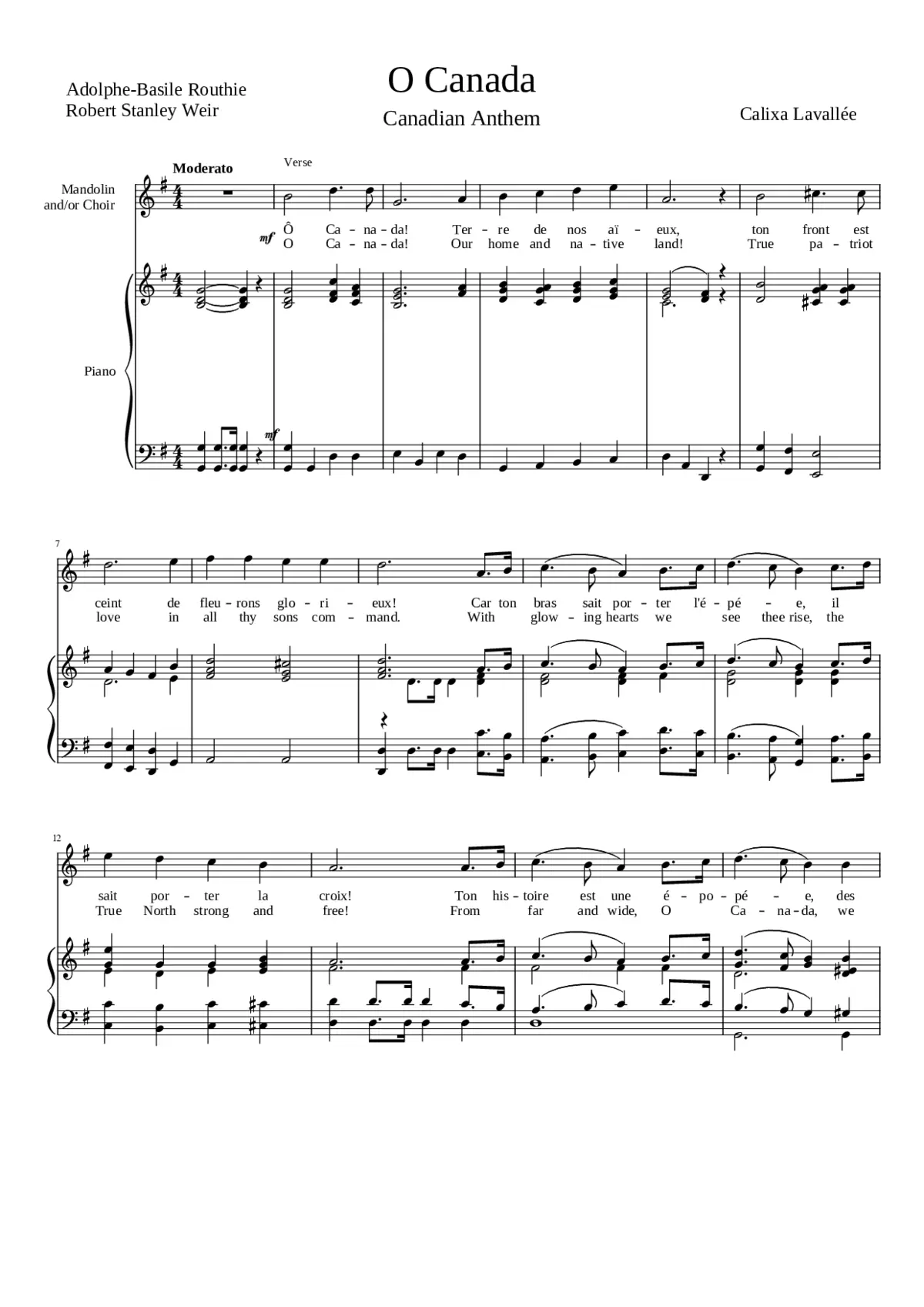 O Canada - Page 1
