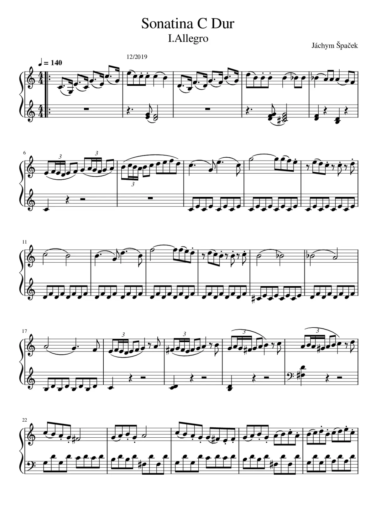 Sonatina C Dur - Page 1