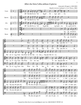 Allor che lieta l'alba adduce il giorno