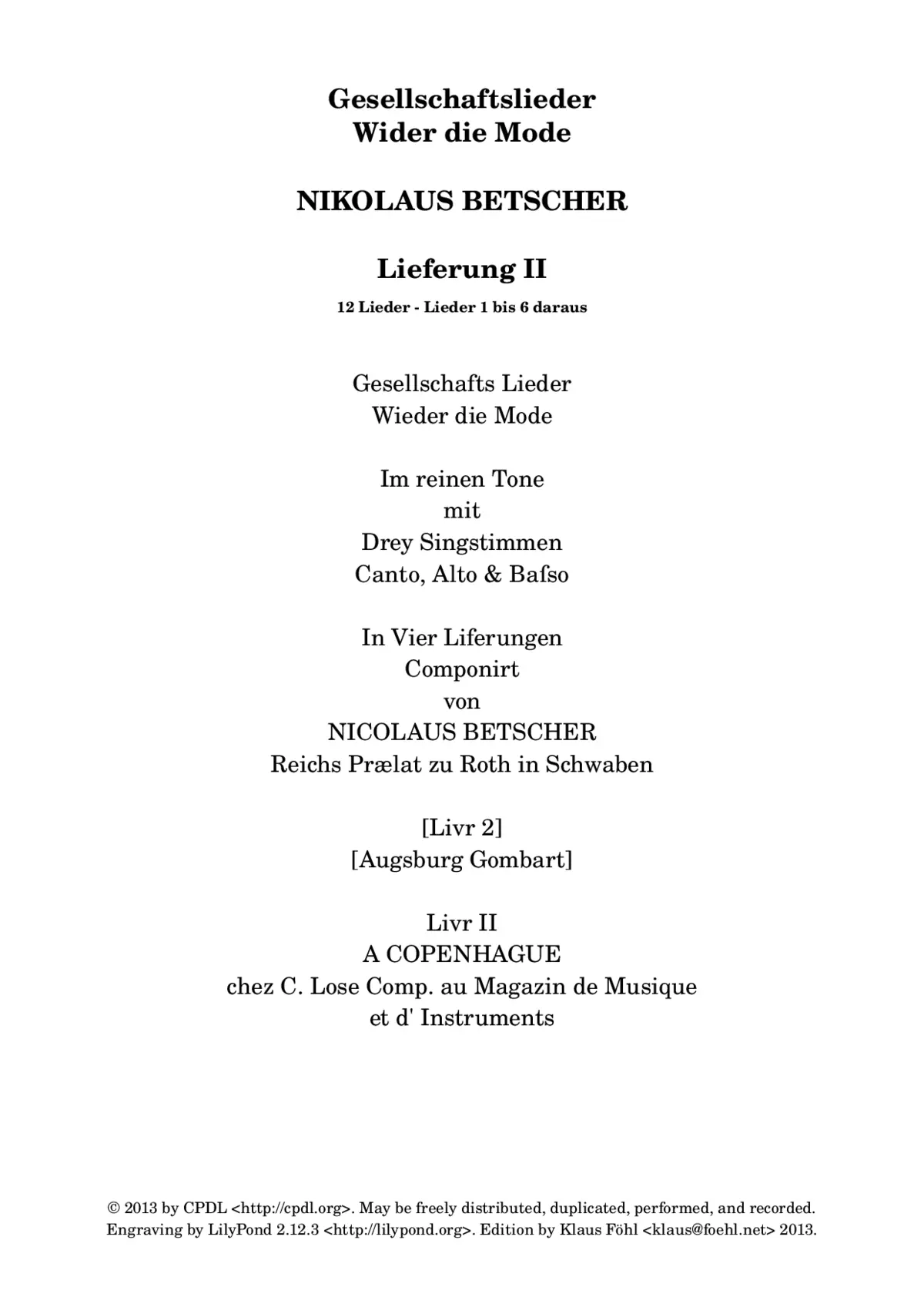 Lieder 1-6 (Book 2) - Page 1