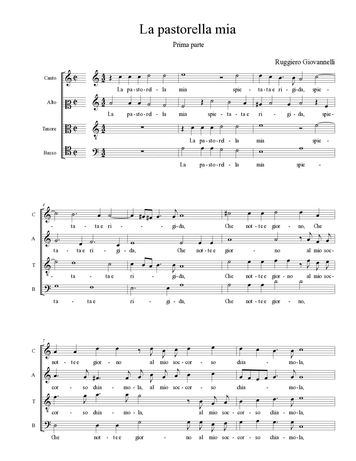 La pastorella mia - Page 1
