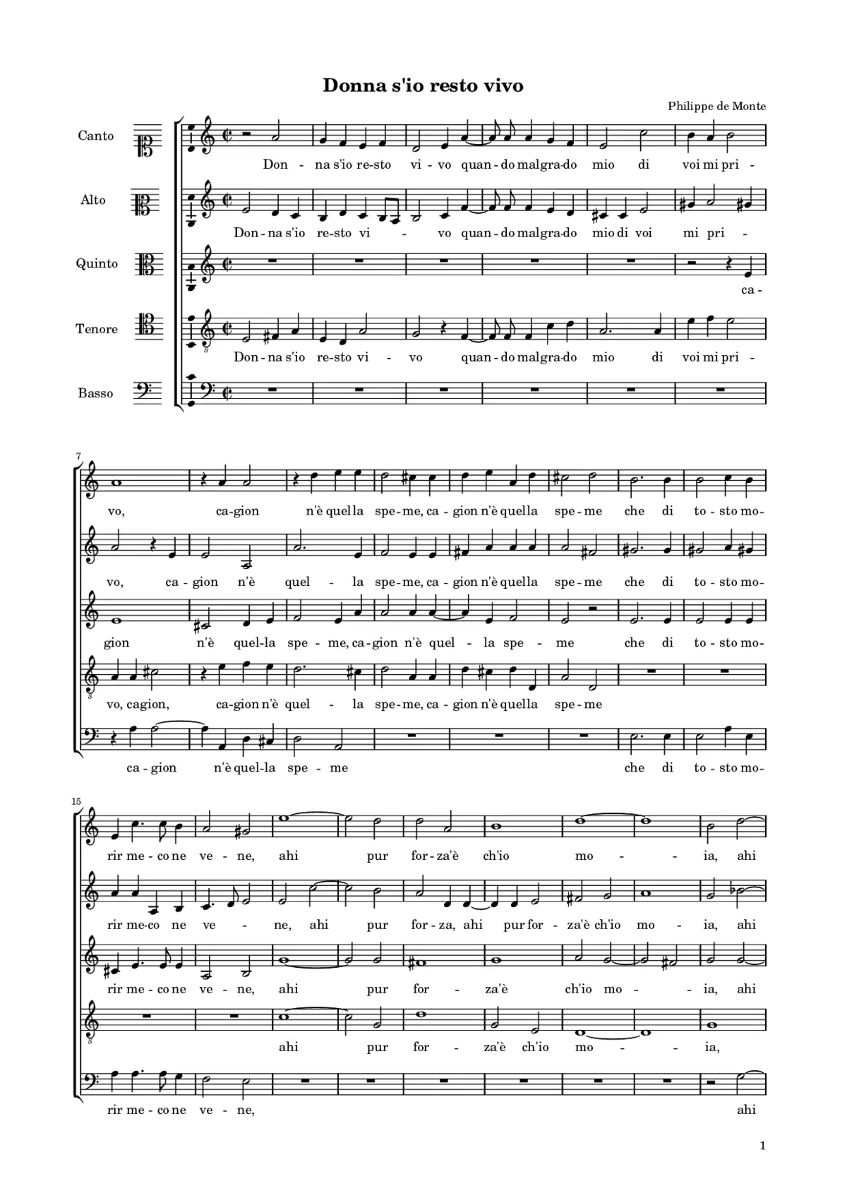 Donna s'io resto vivo - Page 1