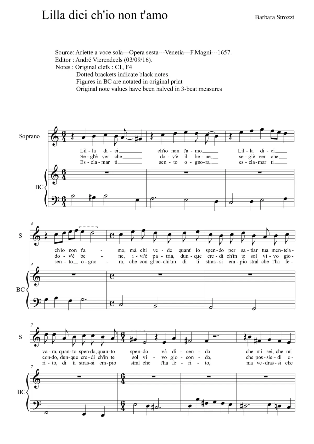 Lilla dici ch'io non t'amo - Page 1