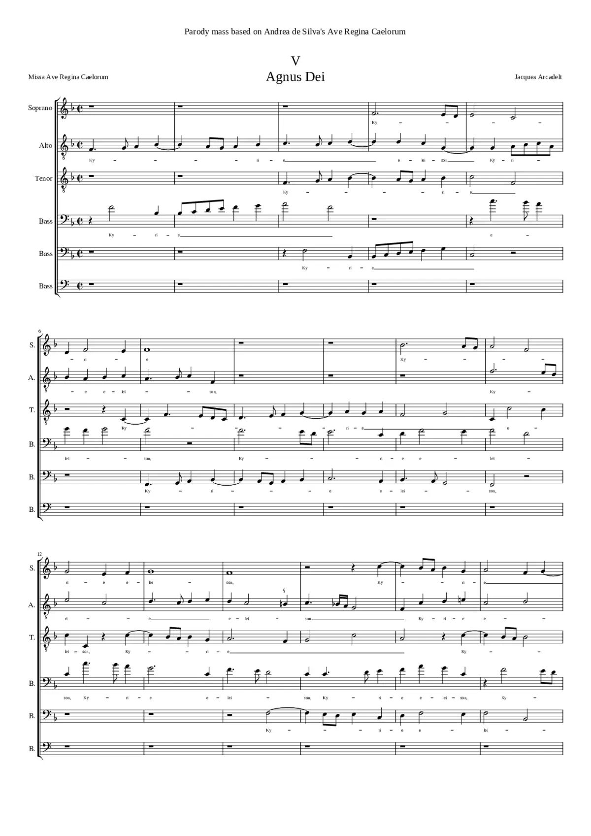 Missa Ave Regina Coelorum - Page 1