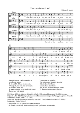 Hor che ritorna il sol