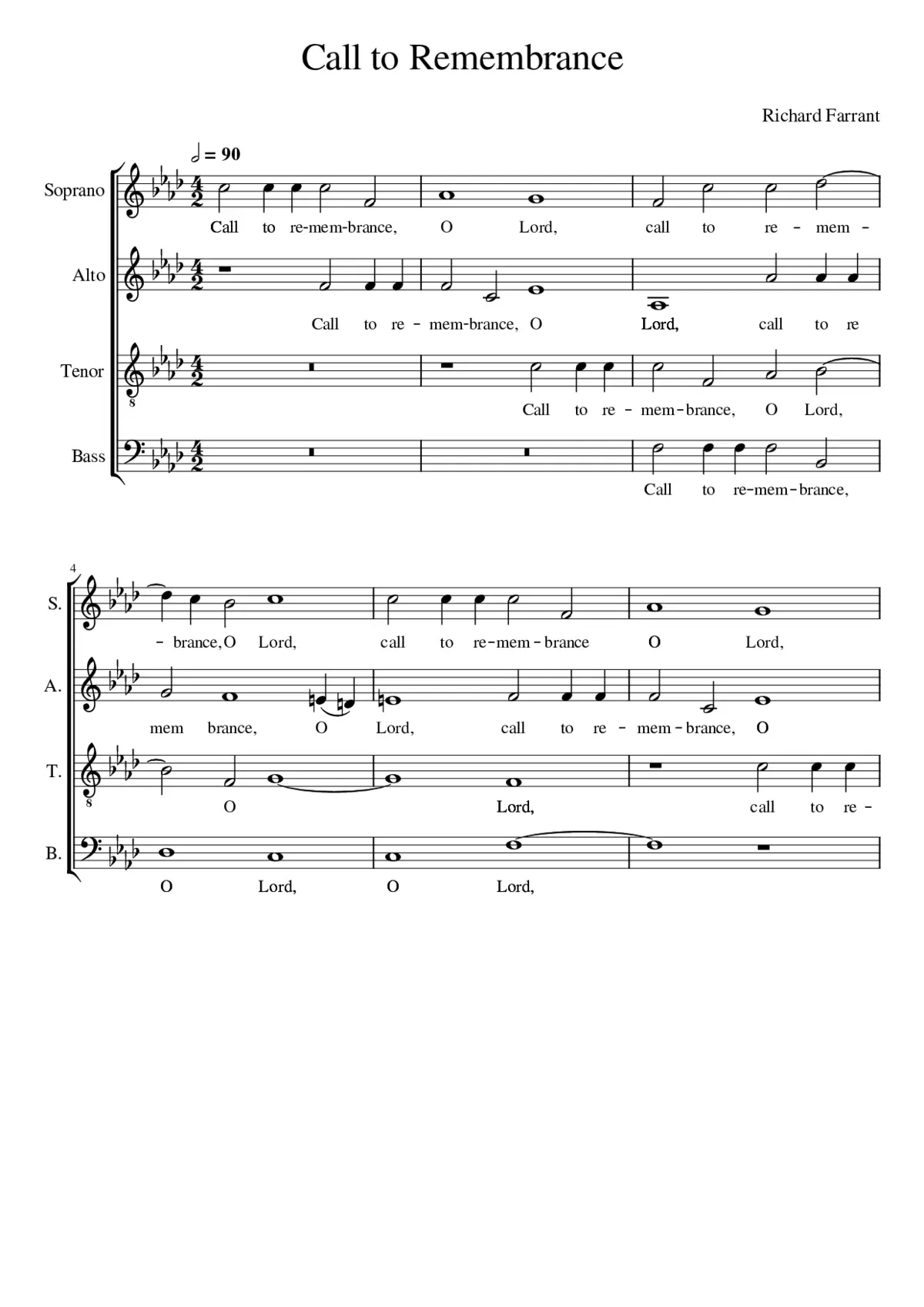 Call to Remembrance O Lord - Page 1