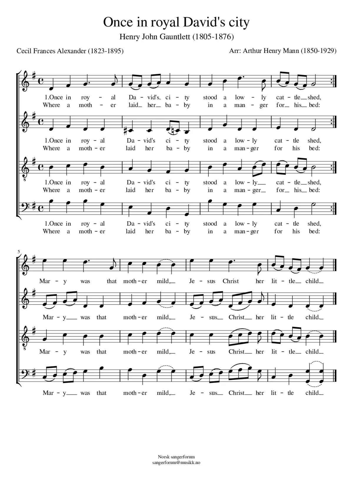 Once in royal David's city - Page 1