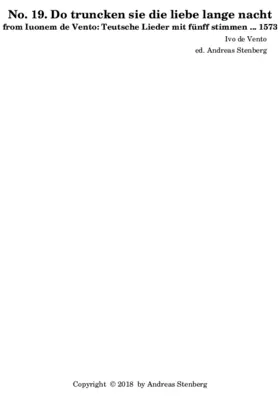 Do truncken sie die liebe lange nacht