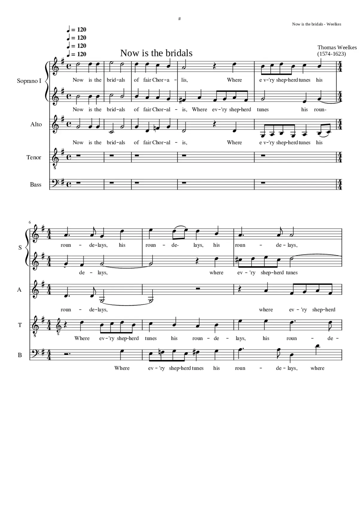 Now is the bridals of fair Choralis - Page 1