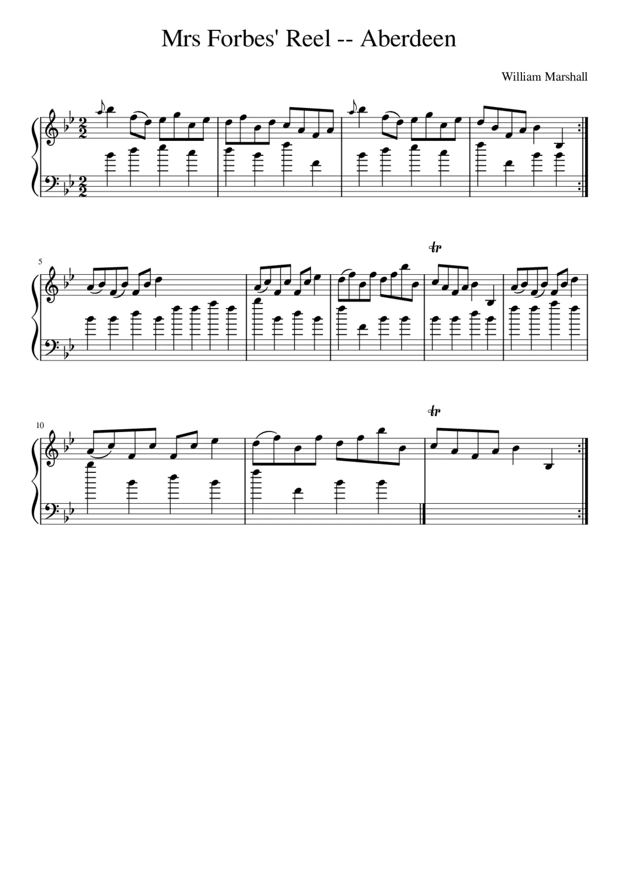 Mrs Forbes' Reel -- Aberdeen - Page 1
