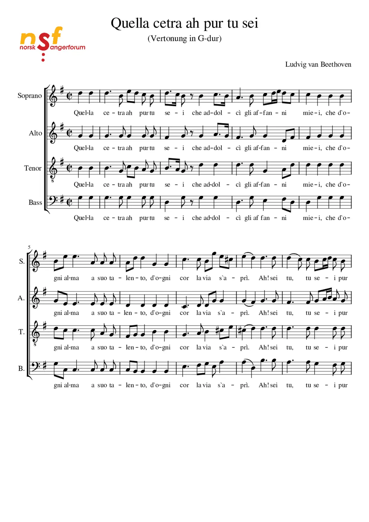 Quella cetra ah pur tu sei - Page 1