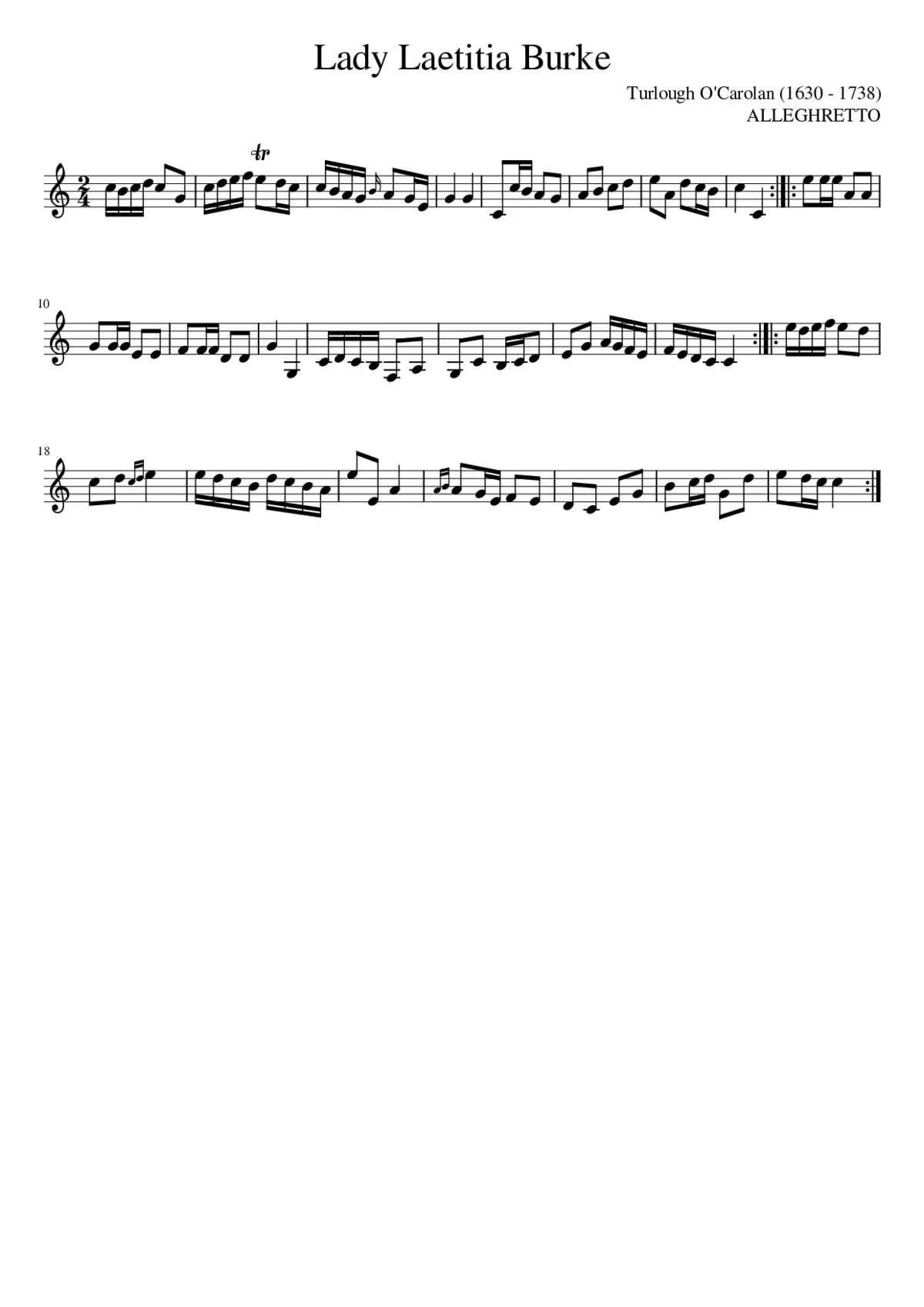 Lady Laetitia Burke - Page 1