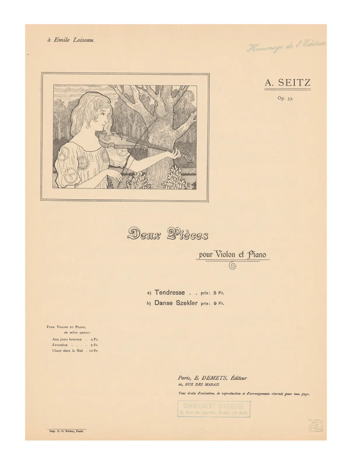 2 Pièces pour violon et piano - Page 1
