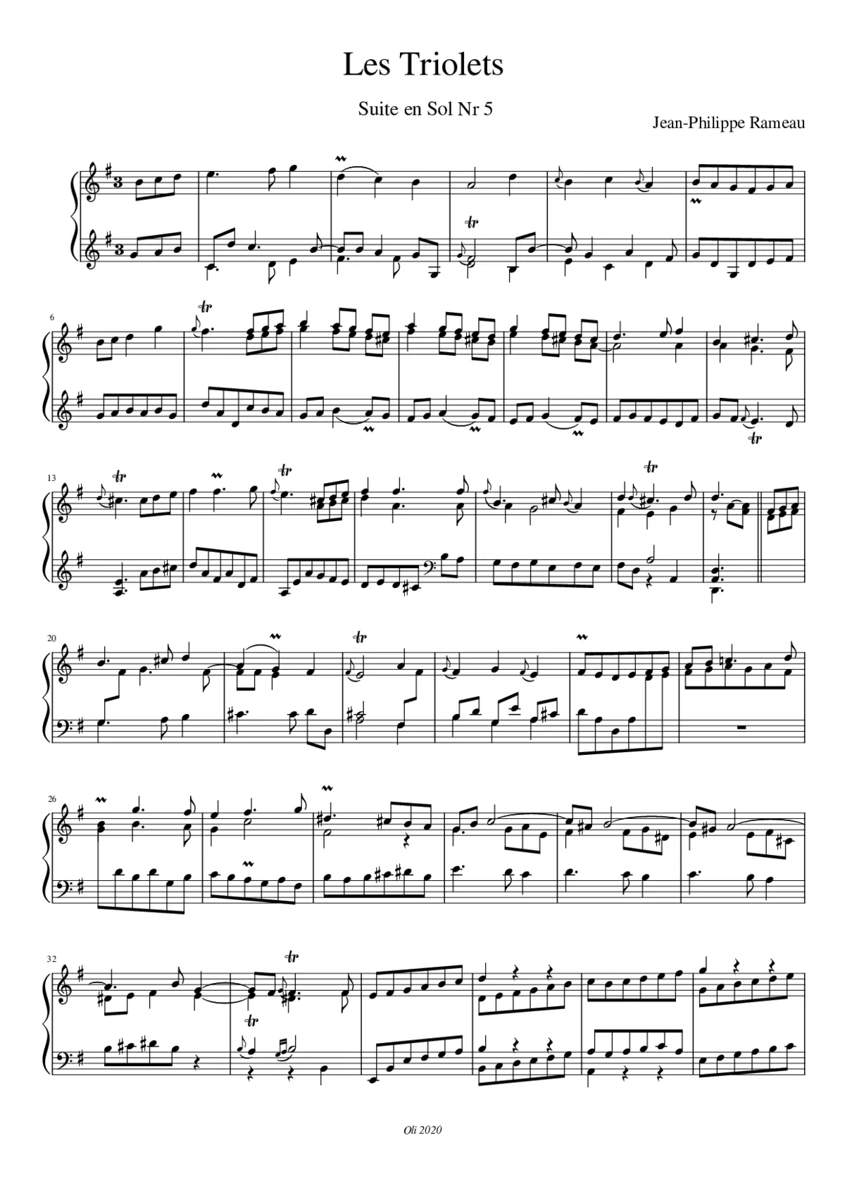 Les Triolets Suite en Sol Nr 5 - Page 1