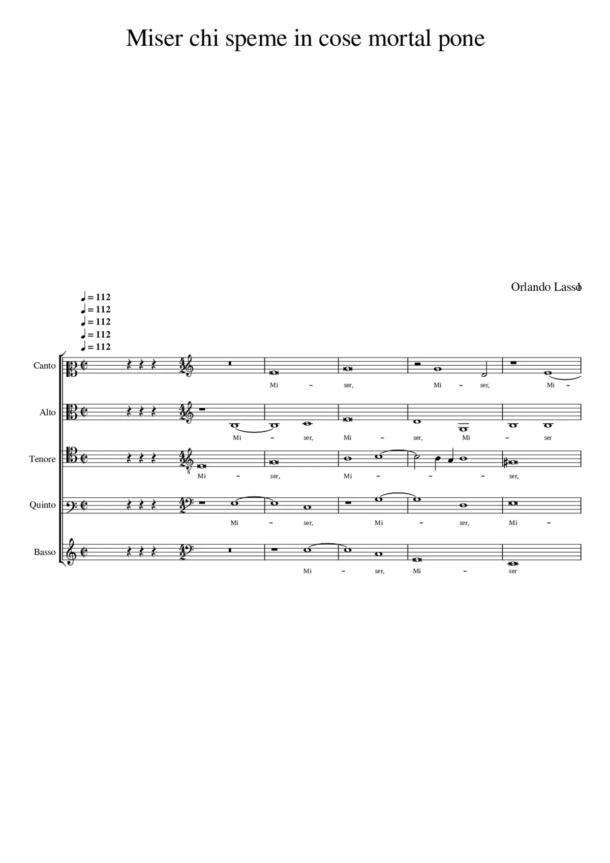 Miser chi speme in cose mortal pone - Page 1