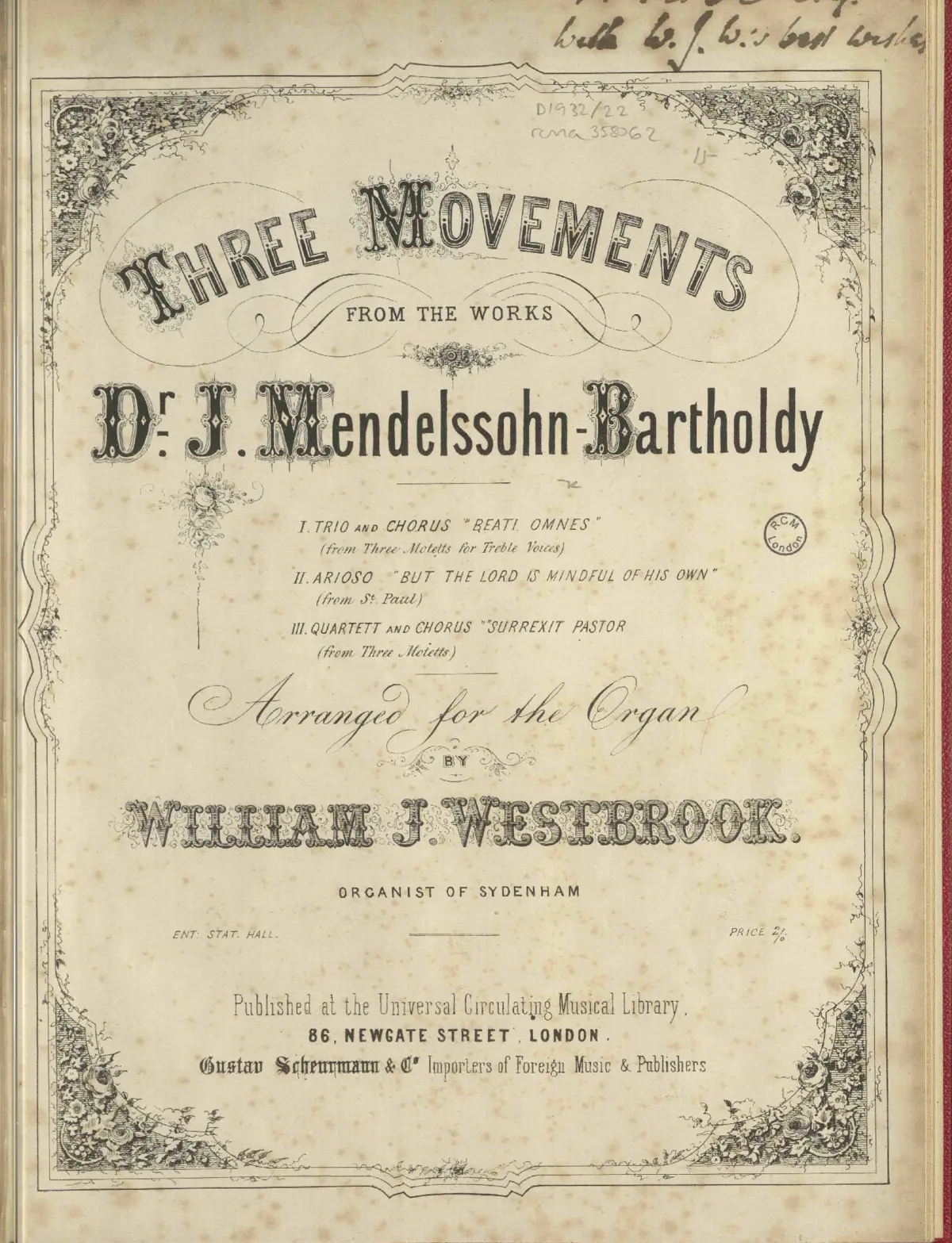 3 Movements Arranged for the Organ - Page 1