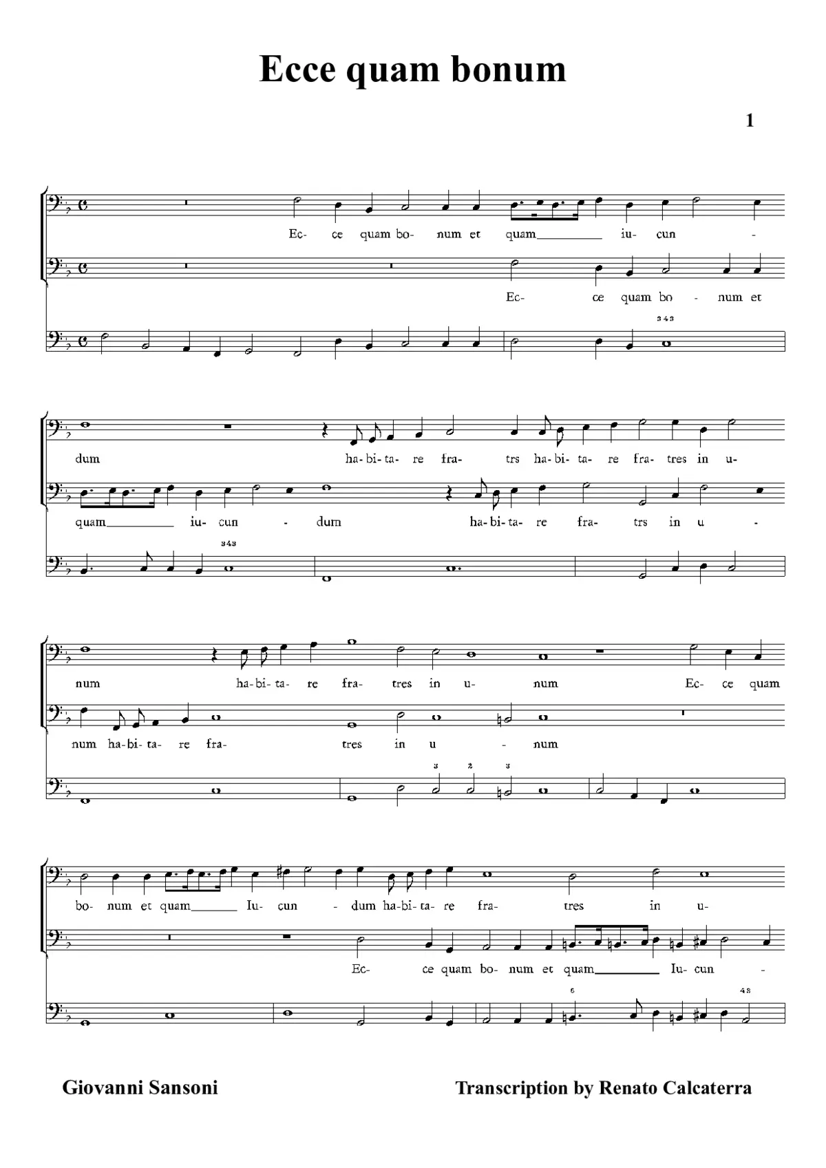 Ecce quam bonum - Page 1
