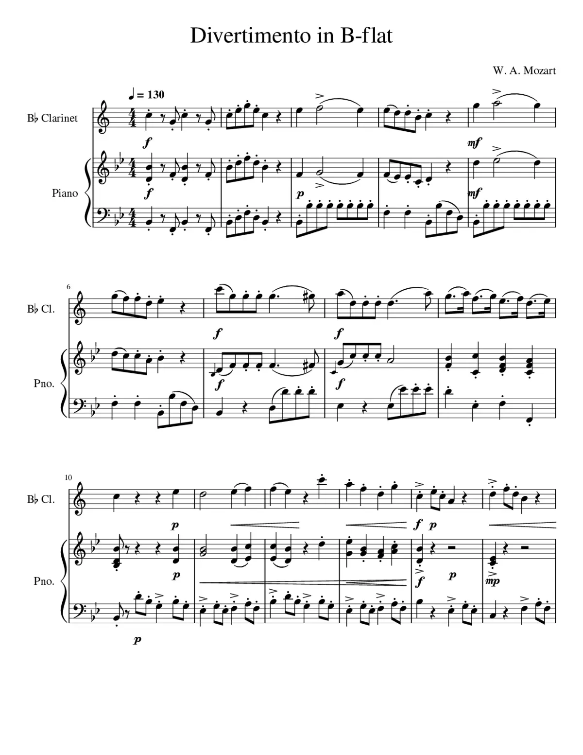 Divertimento in Bb - Page 1