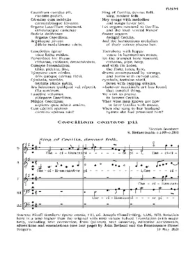 Caeciliam cantate pii