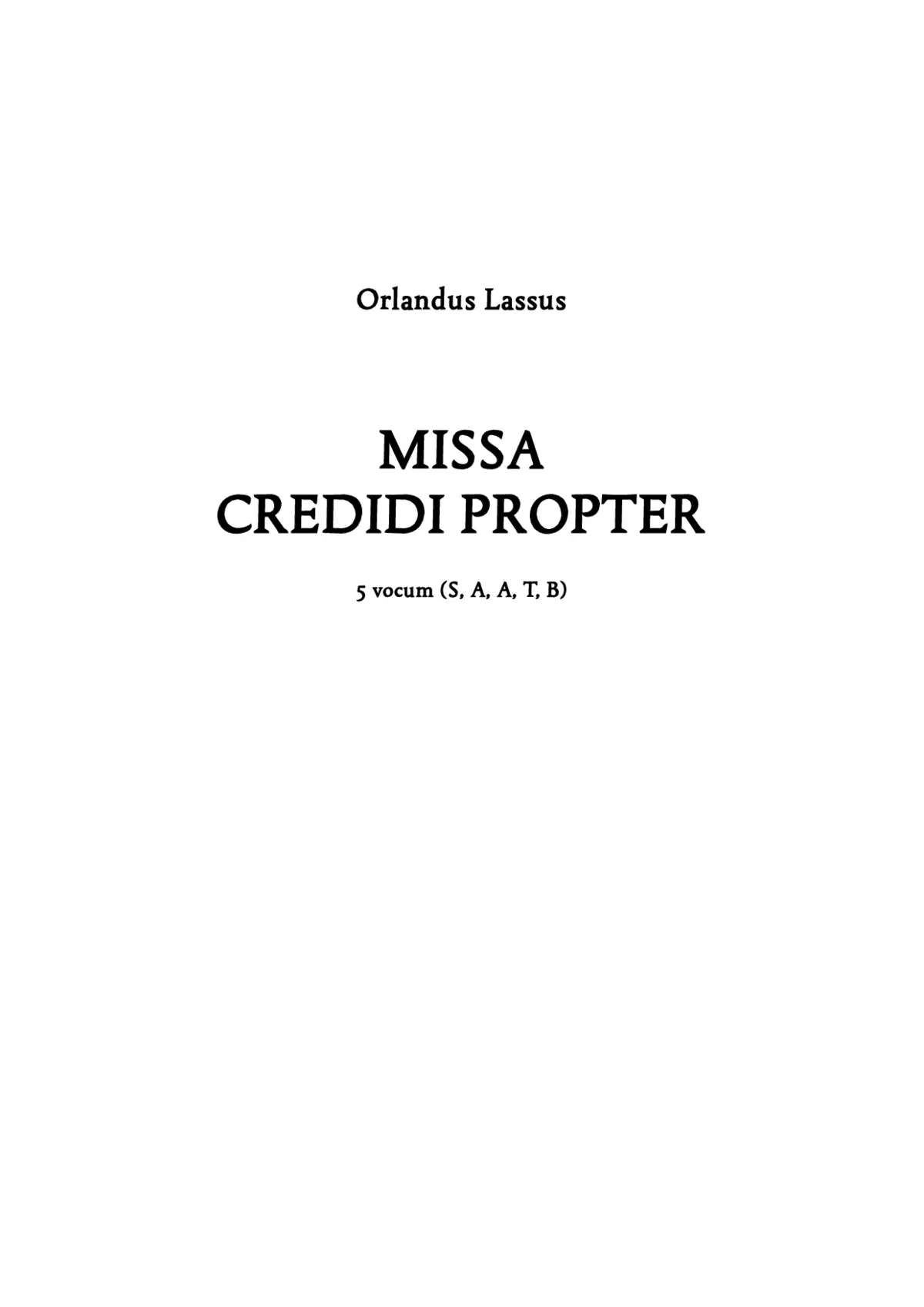Missa Credidi propter - Page 1