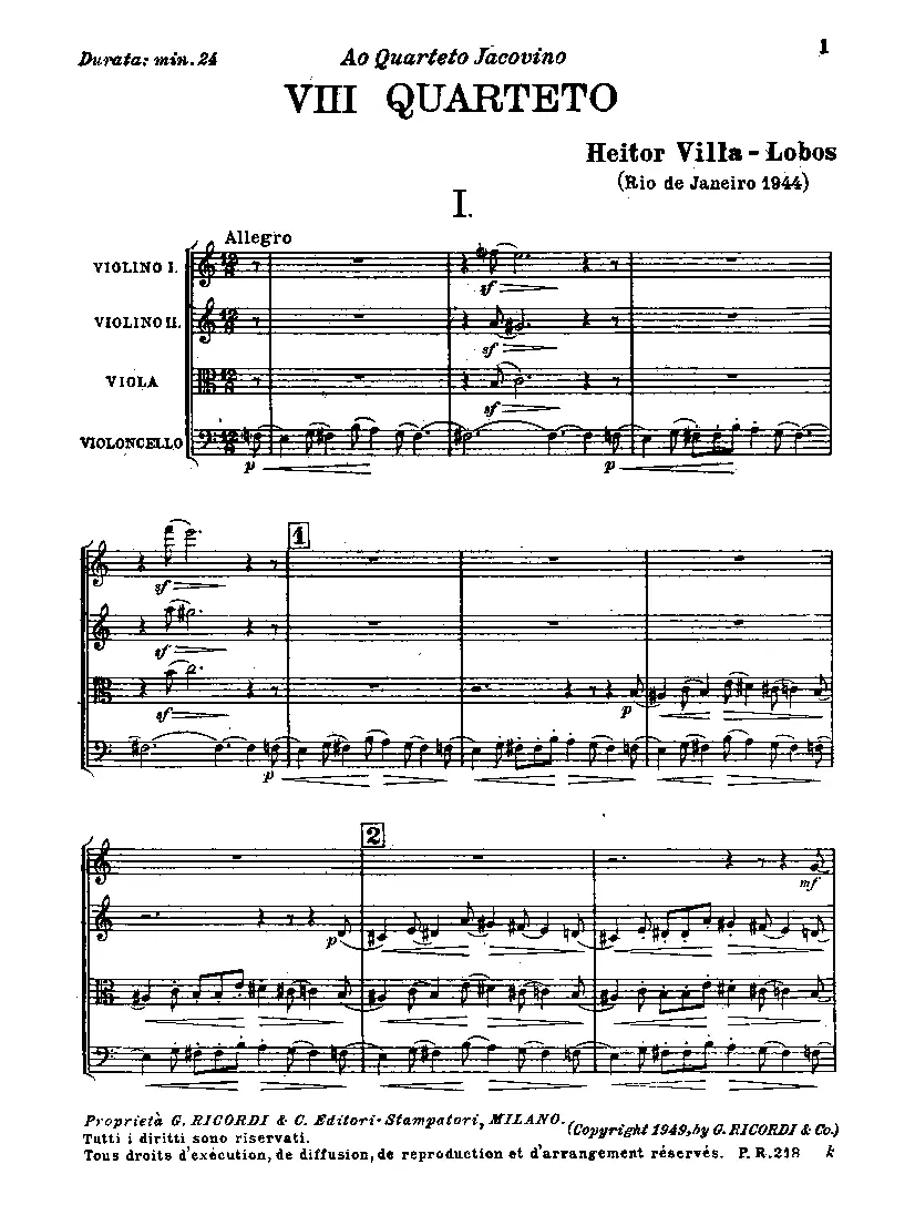 String Quartet No.8 - Page 1