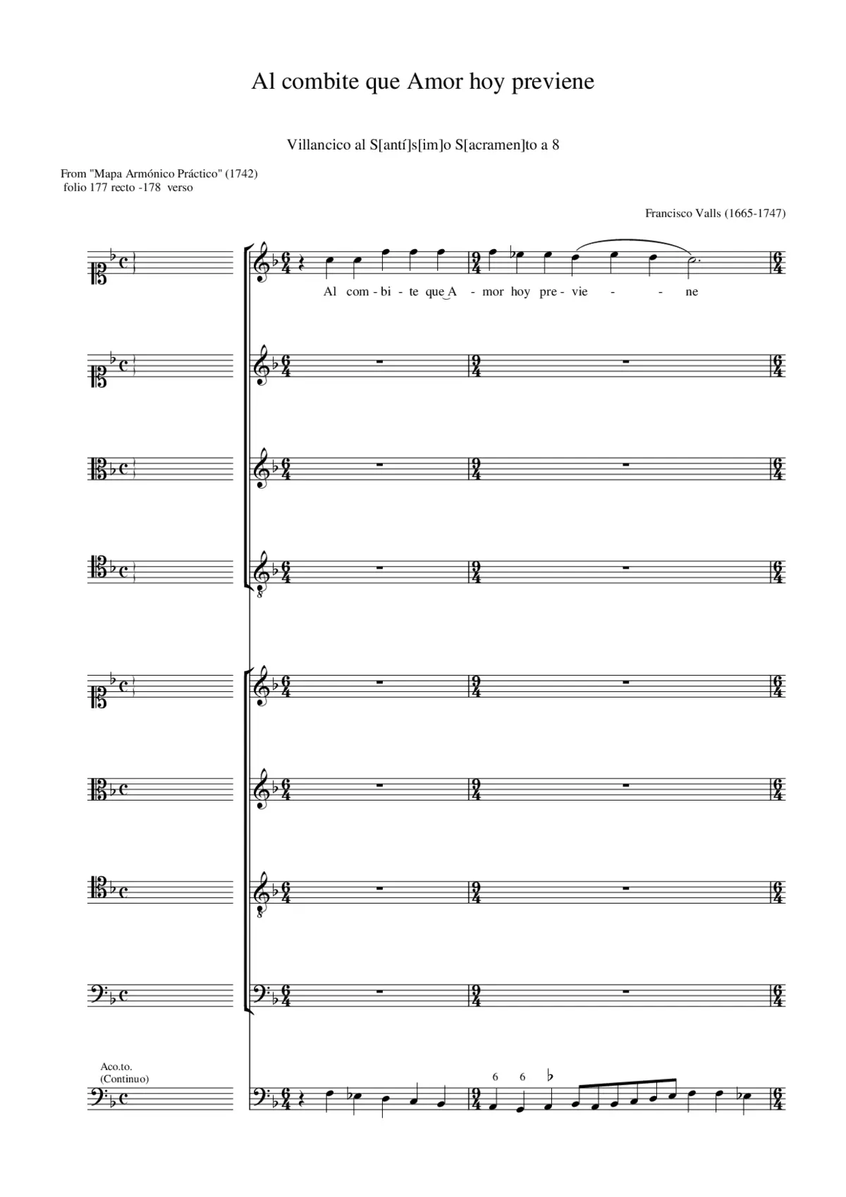 Al combite que Amor hoy previene - Page 1