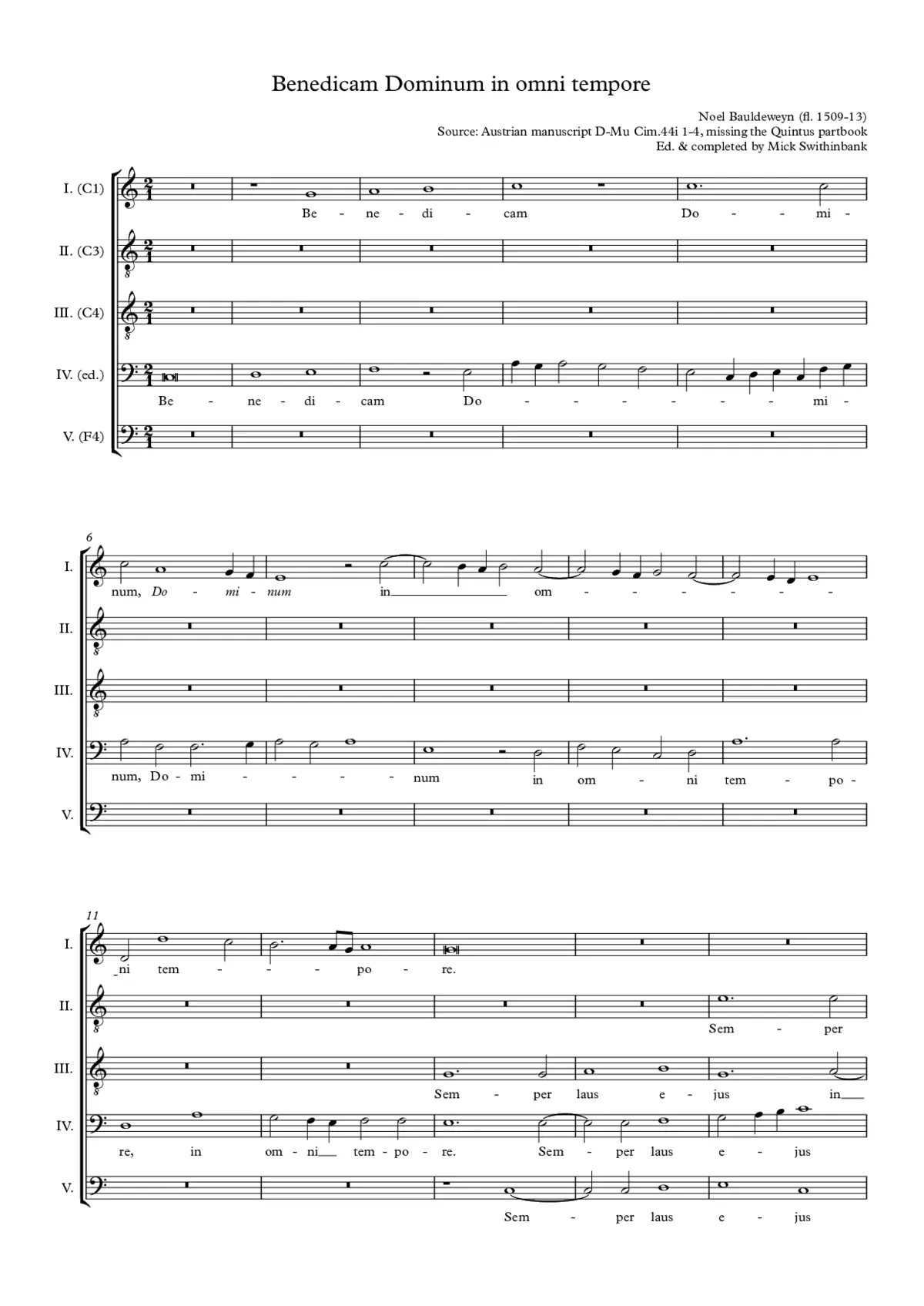 Benedicam Dominum in omni tempore - Page 1
