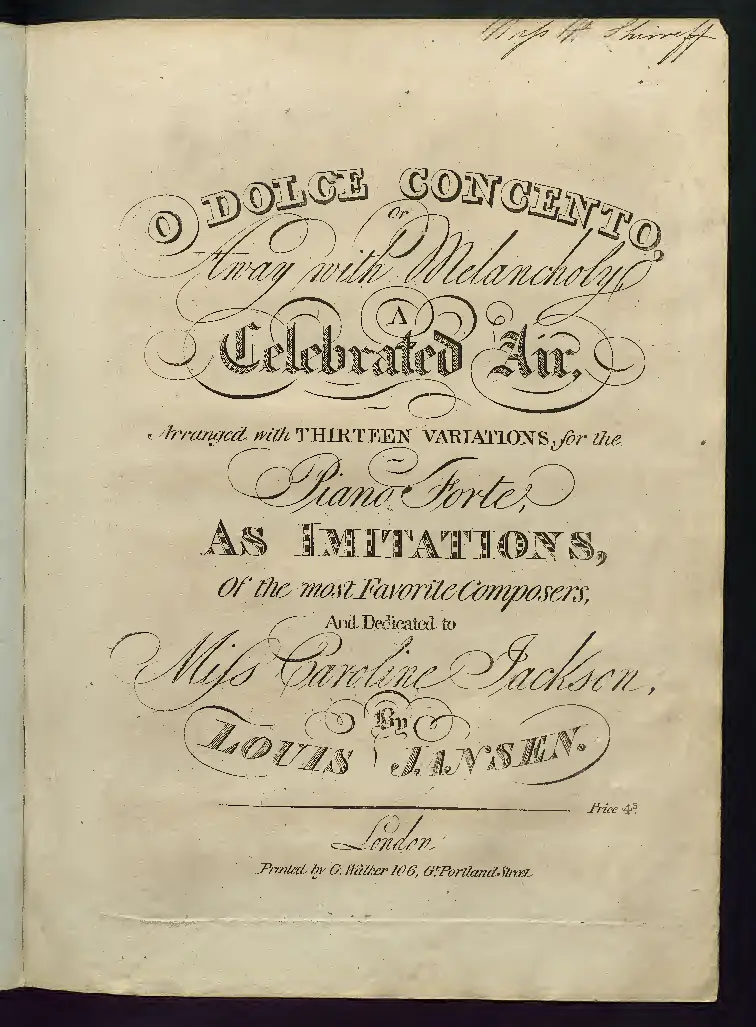 13 Variations on 'O Dolce Contento' in Imitation of Favorite Composers - Page 1
