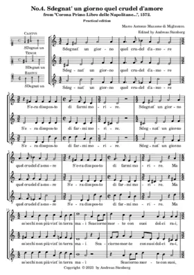 Sdegnat' un giorno quel crudel d'amore