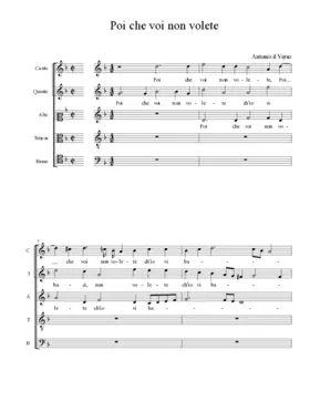 Poi che voi non volete