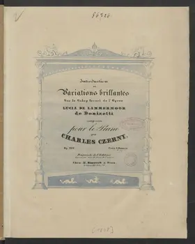Introduction et variations brillantes sur le galopp favori de l'opéra 'Lucia de Lammermoor' de Donizetti