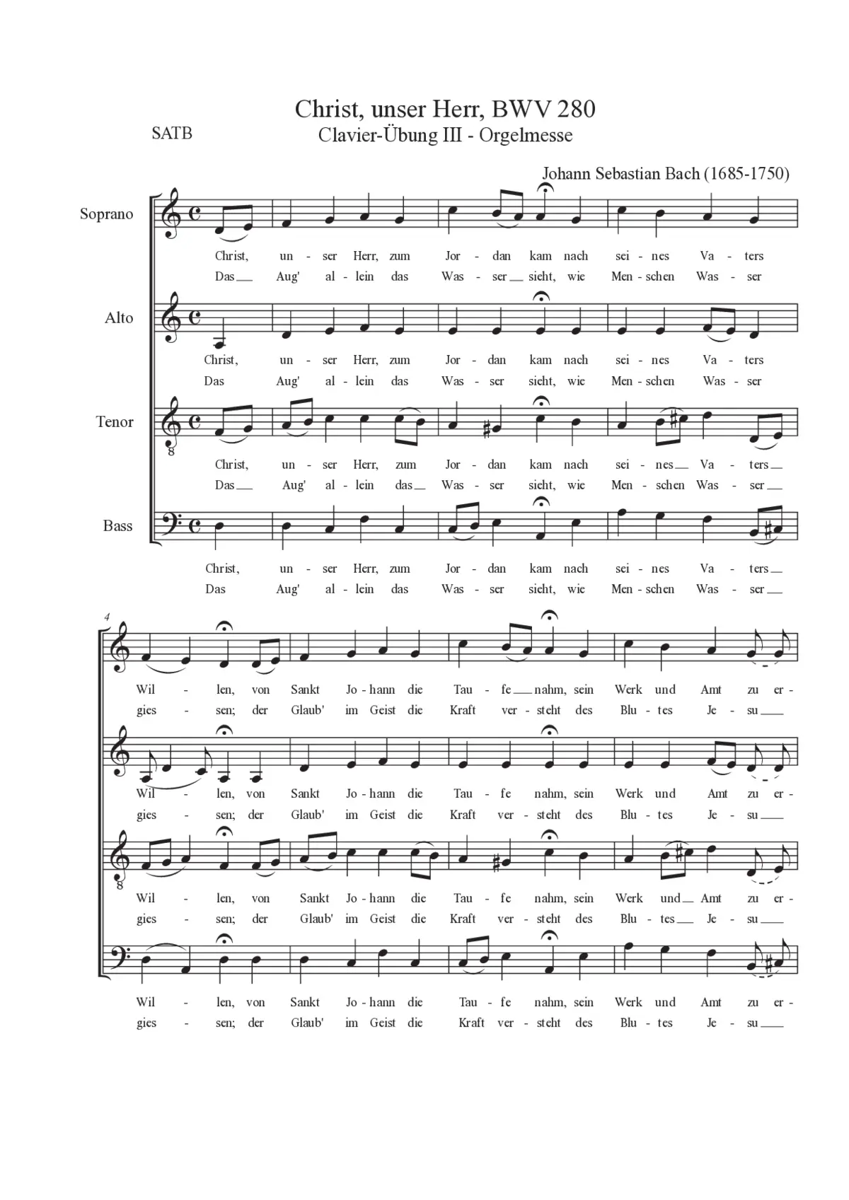 Christ unser Herr zum Jordan kam, BWV 280 - Page 1