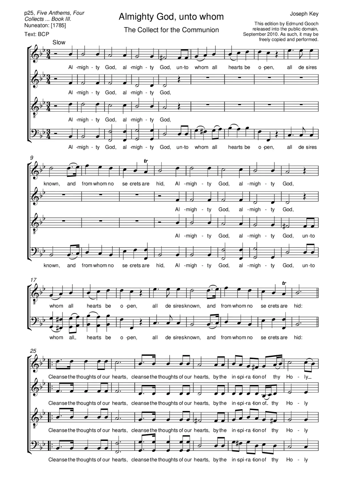 Almighty God, unto whom - Page 1