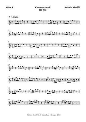 Concerto for 2 Oboes in A minor