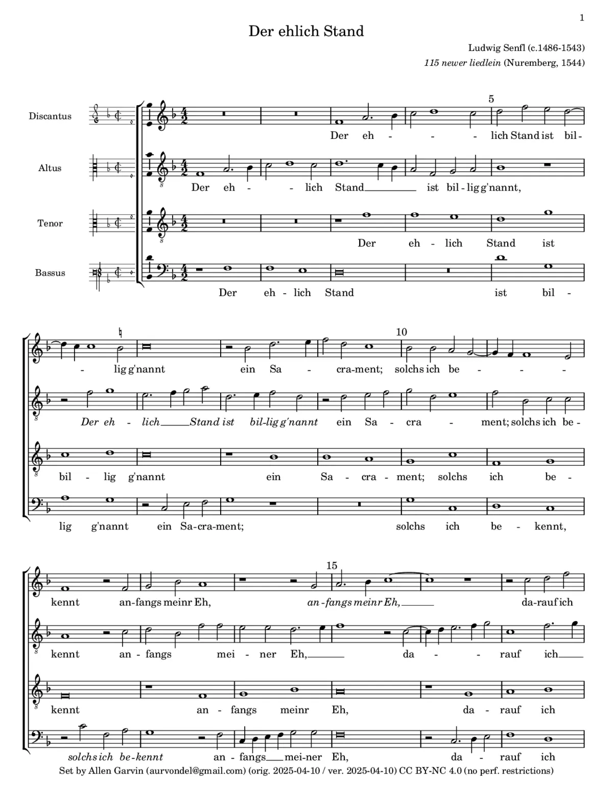 Der ehlich Stand - Page 1
