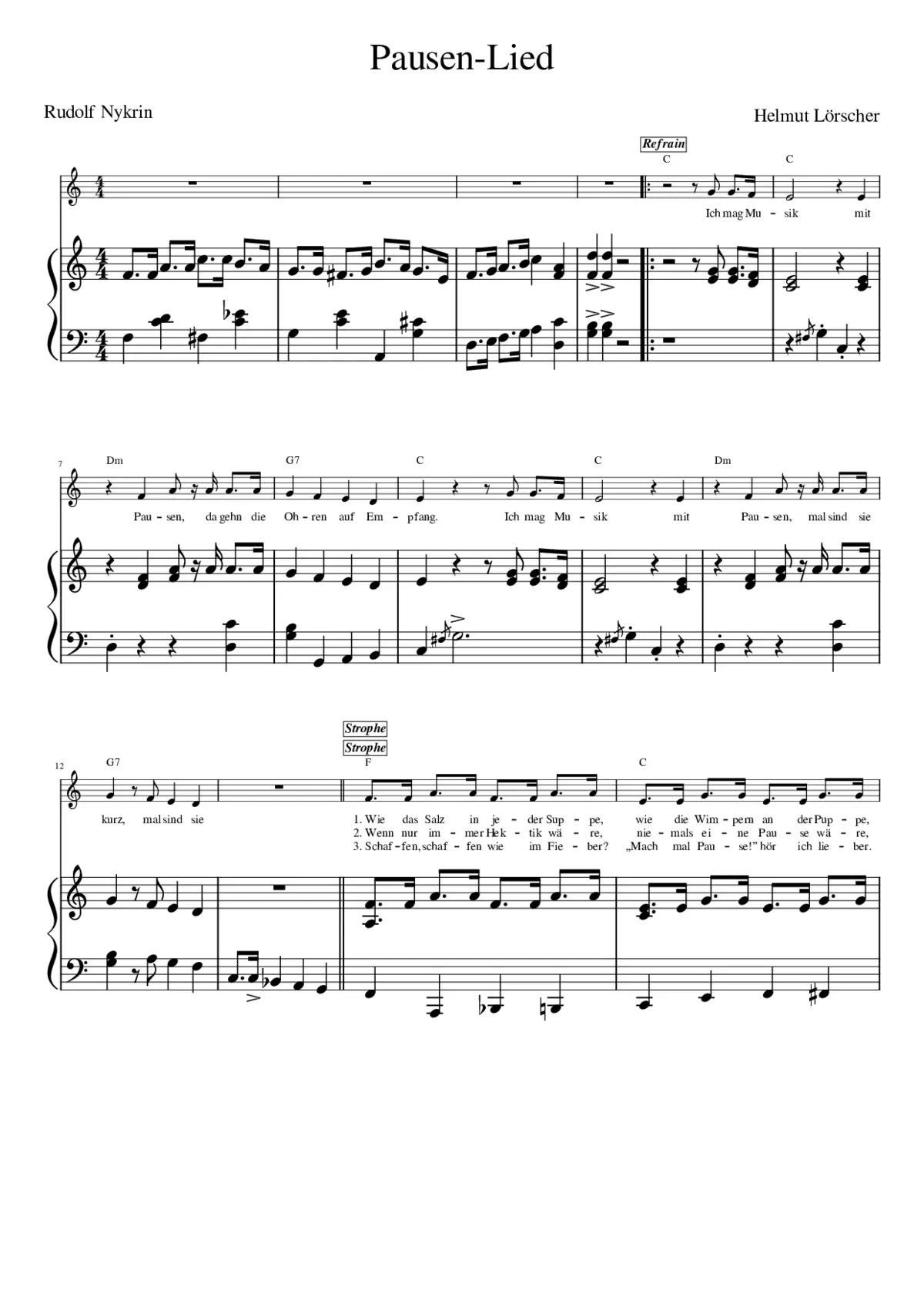 Pausen Lied - Page 1