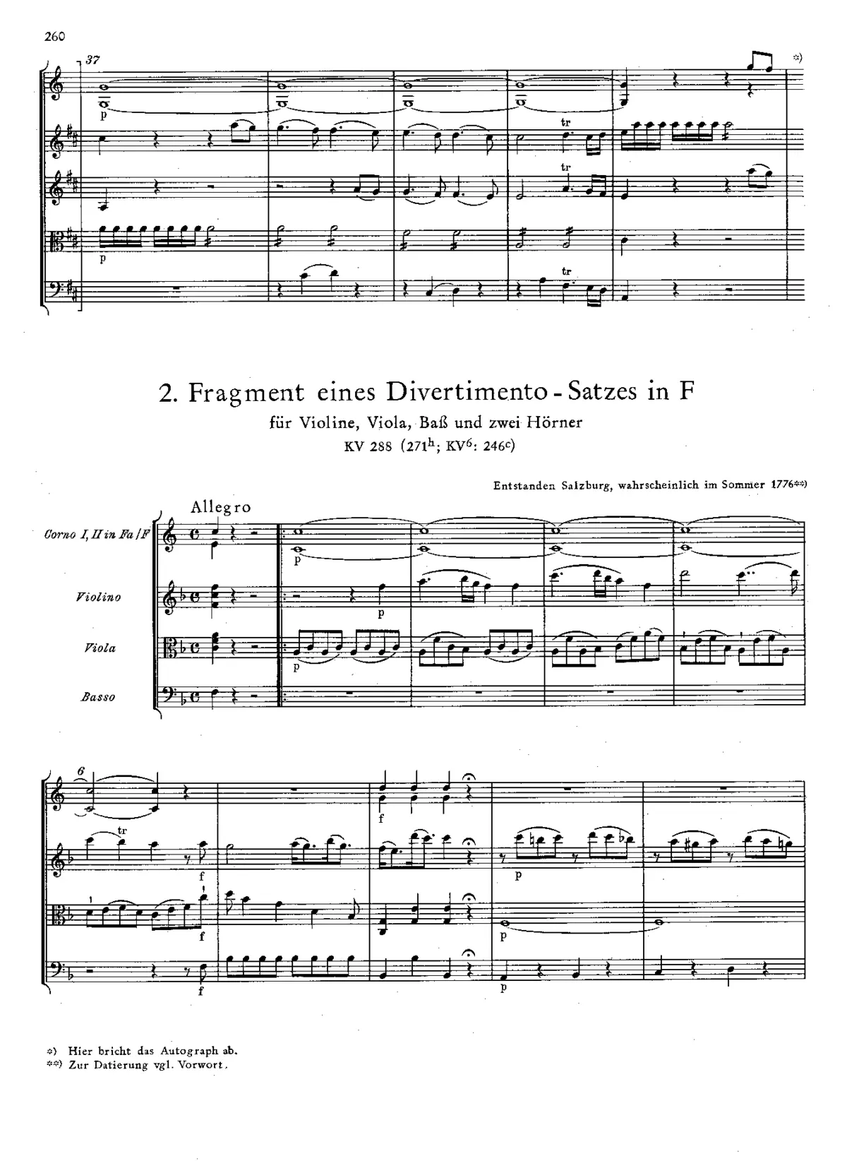 Divertimento in F major - Page 1