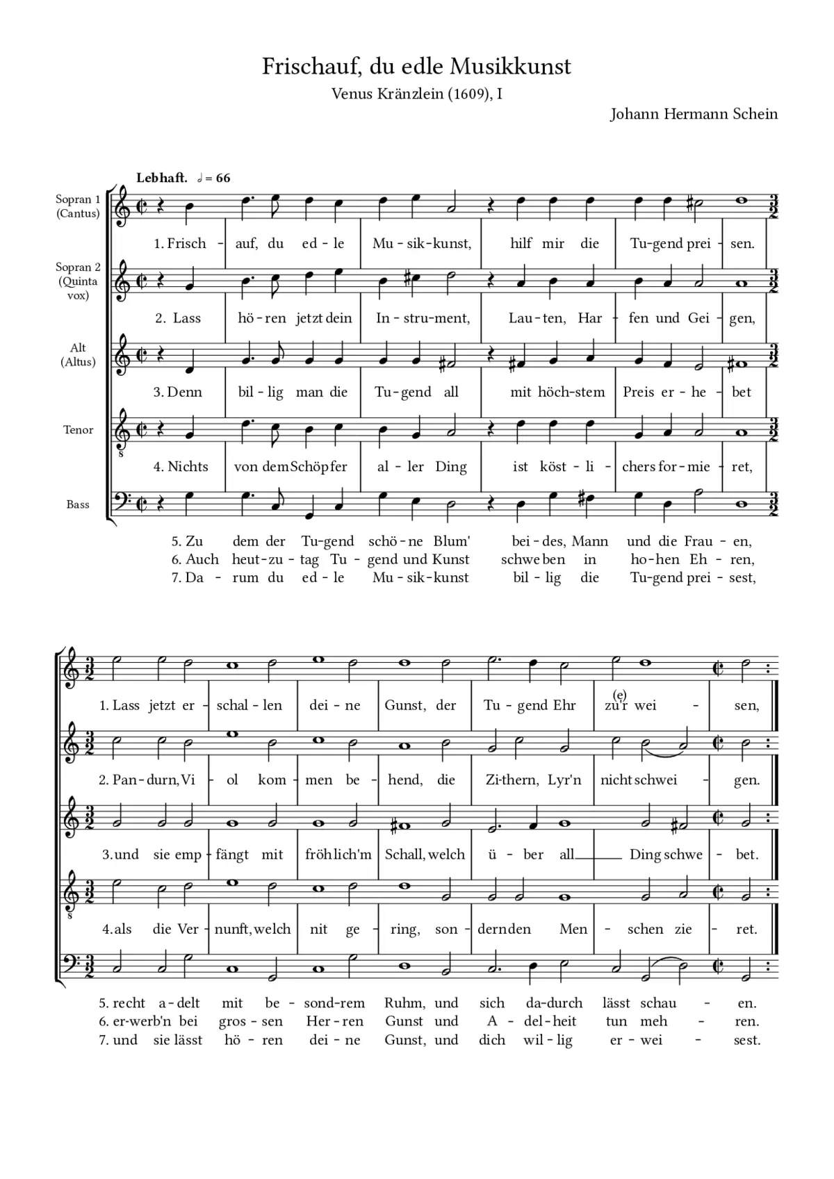Frisch auf du edle Musikkunst - Page 1