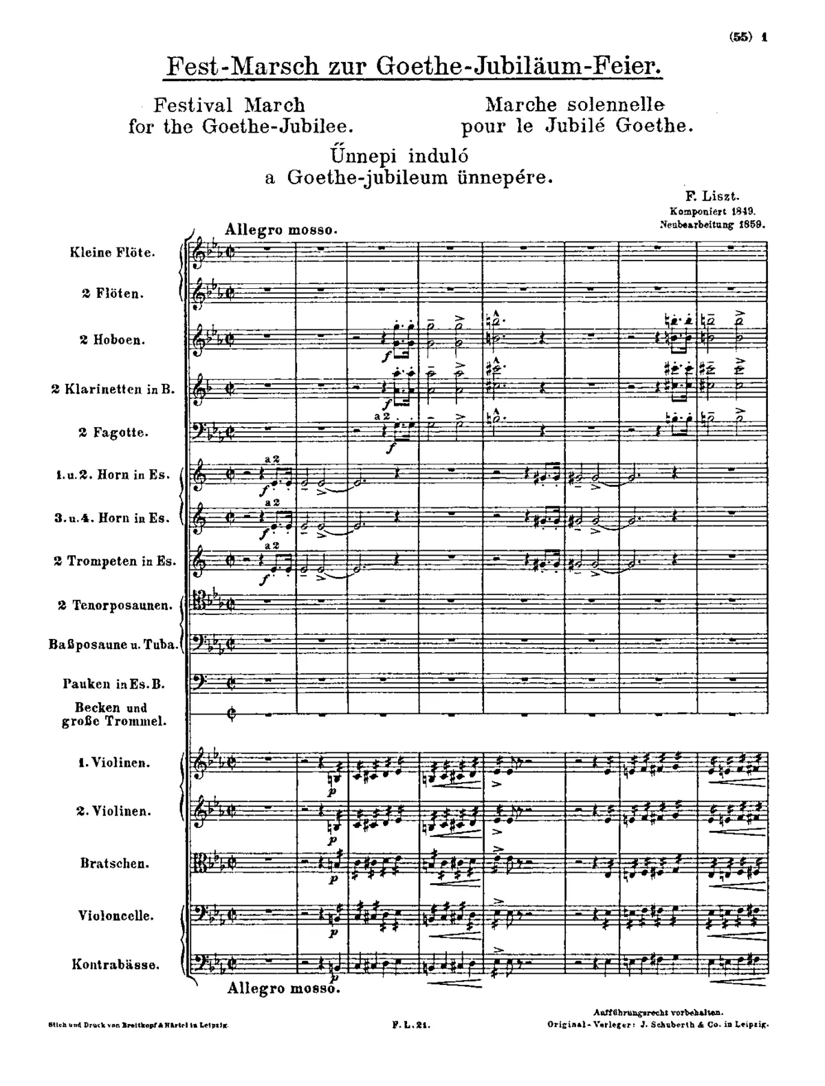 Festmarsch zur Goethe-Jubiläumfeier - Page 1