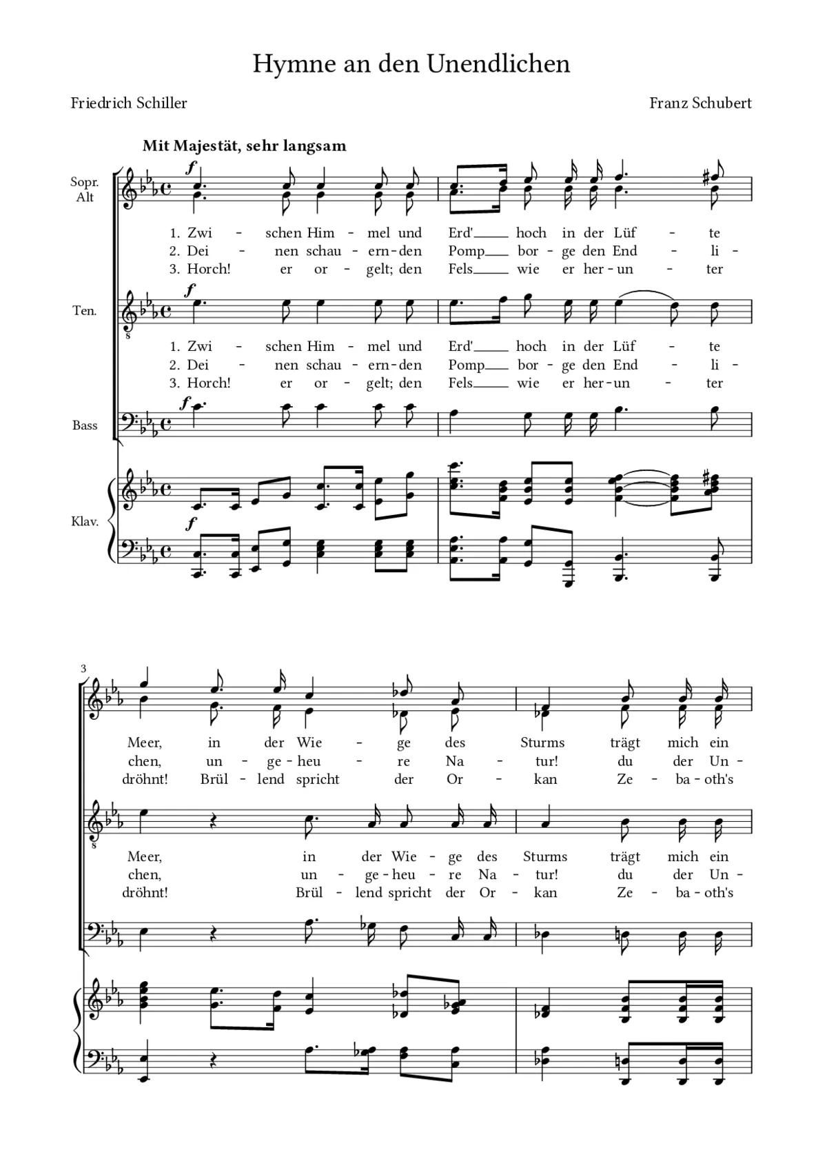 Hymne an den Unendlichen - Page 1