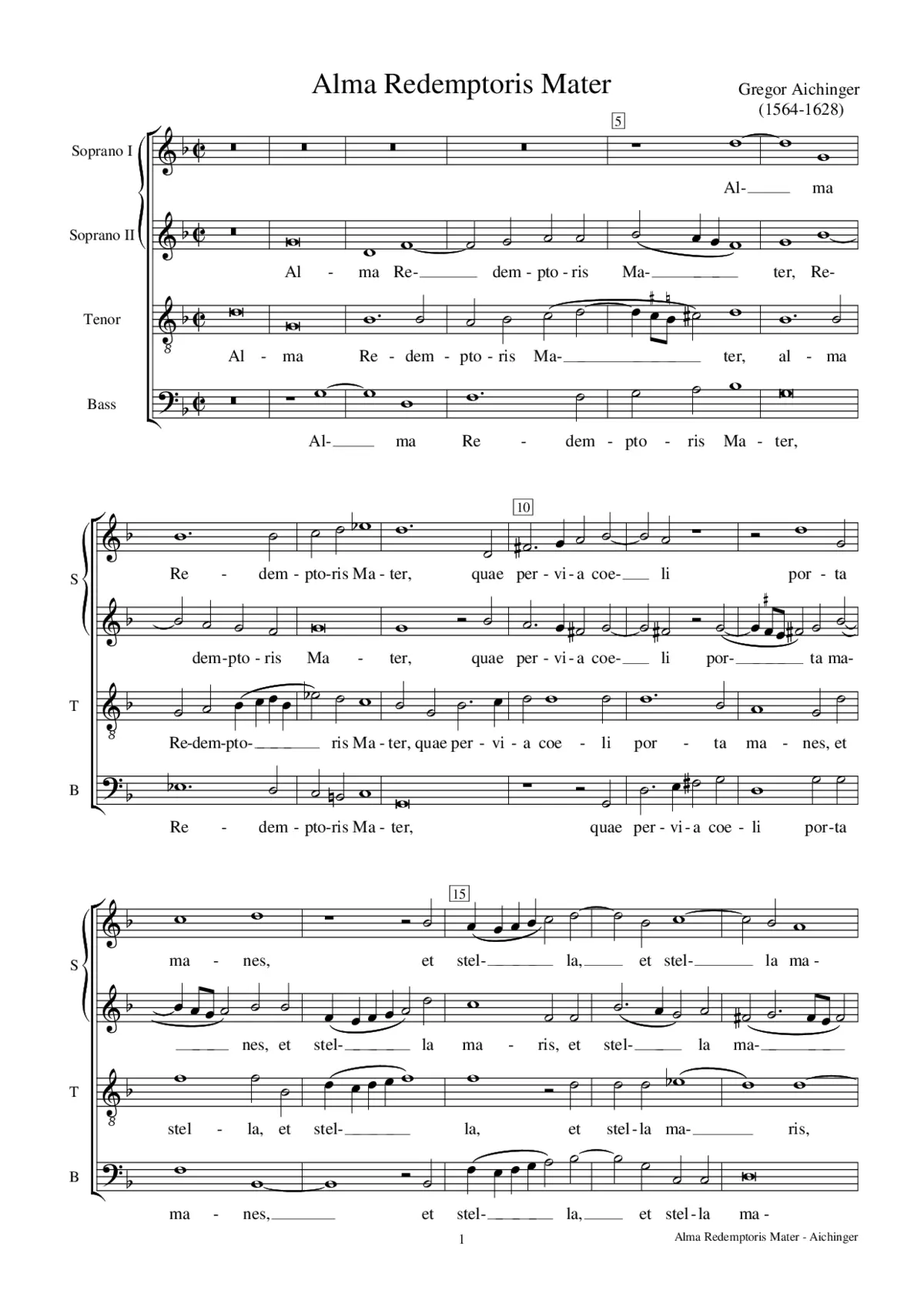 Alma Redemptoris Mater II a 4 - Page 1