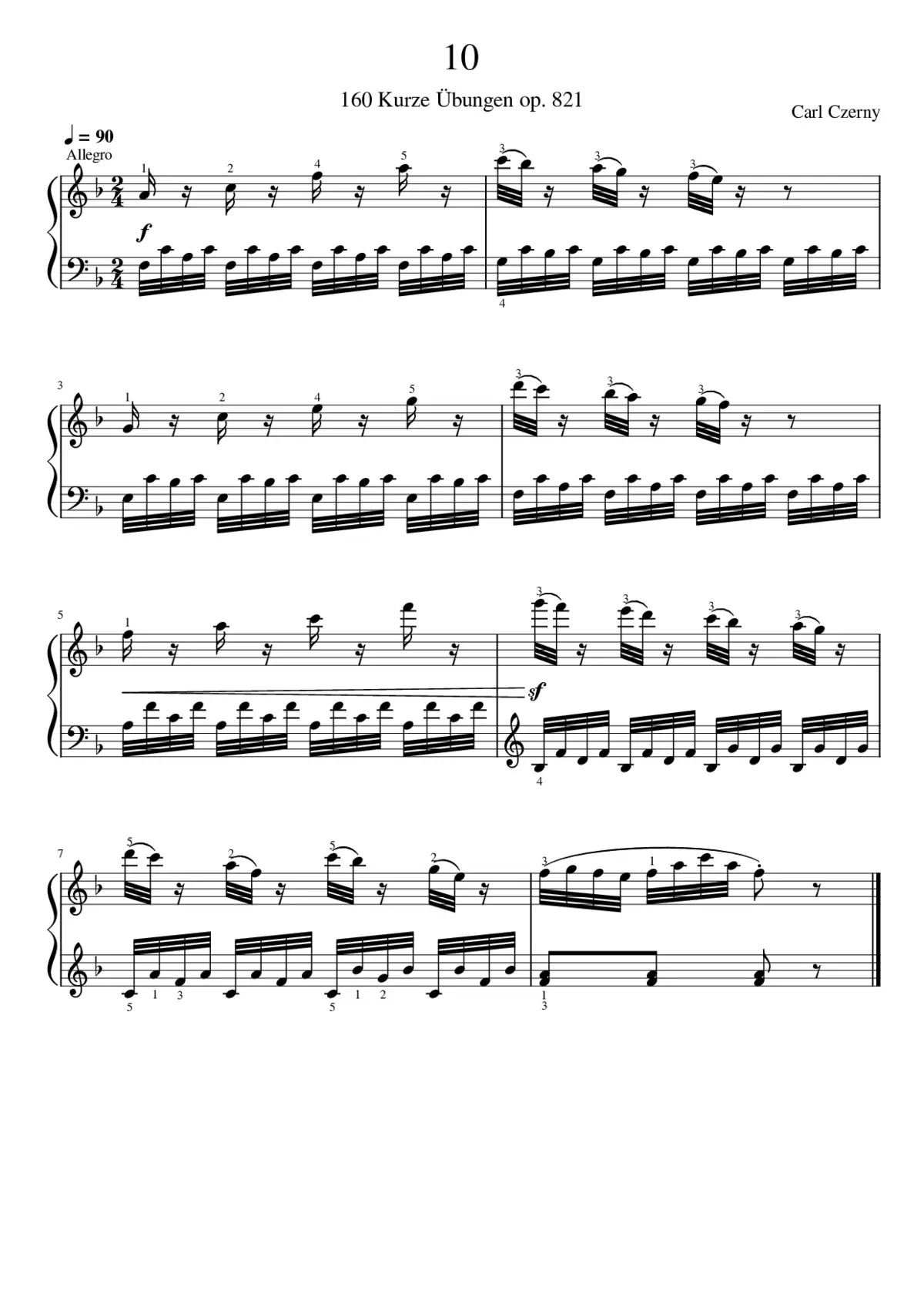 160 Kurze Übungen Op.821 - Page 1