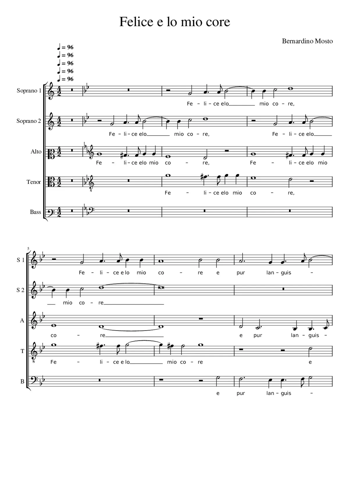 Felice e lo mio core - Page 1