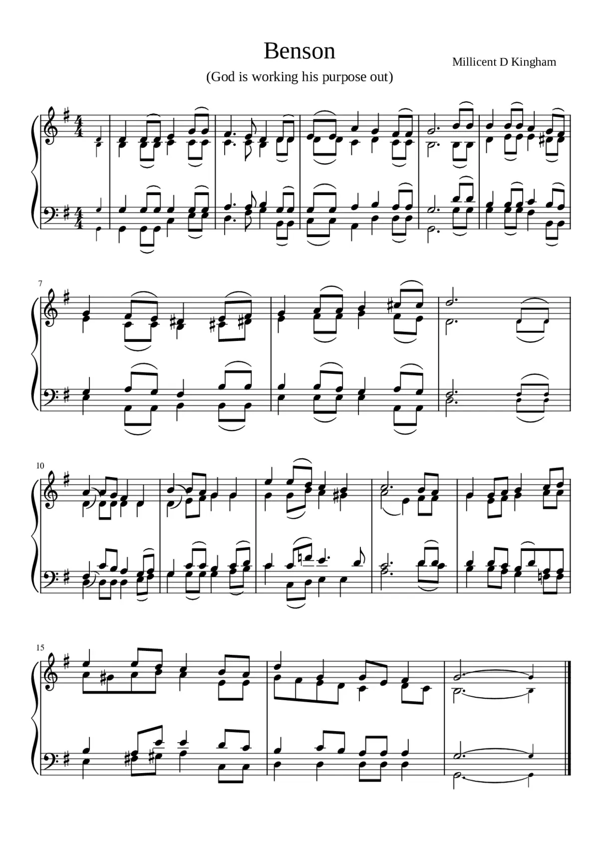 God is working his purpose out - Page 1