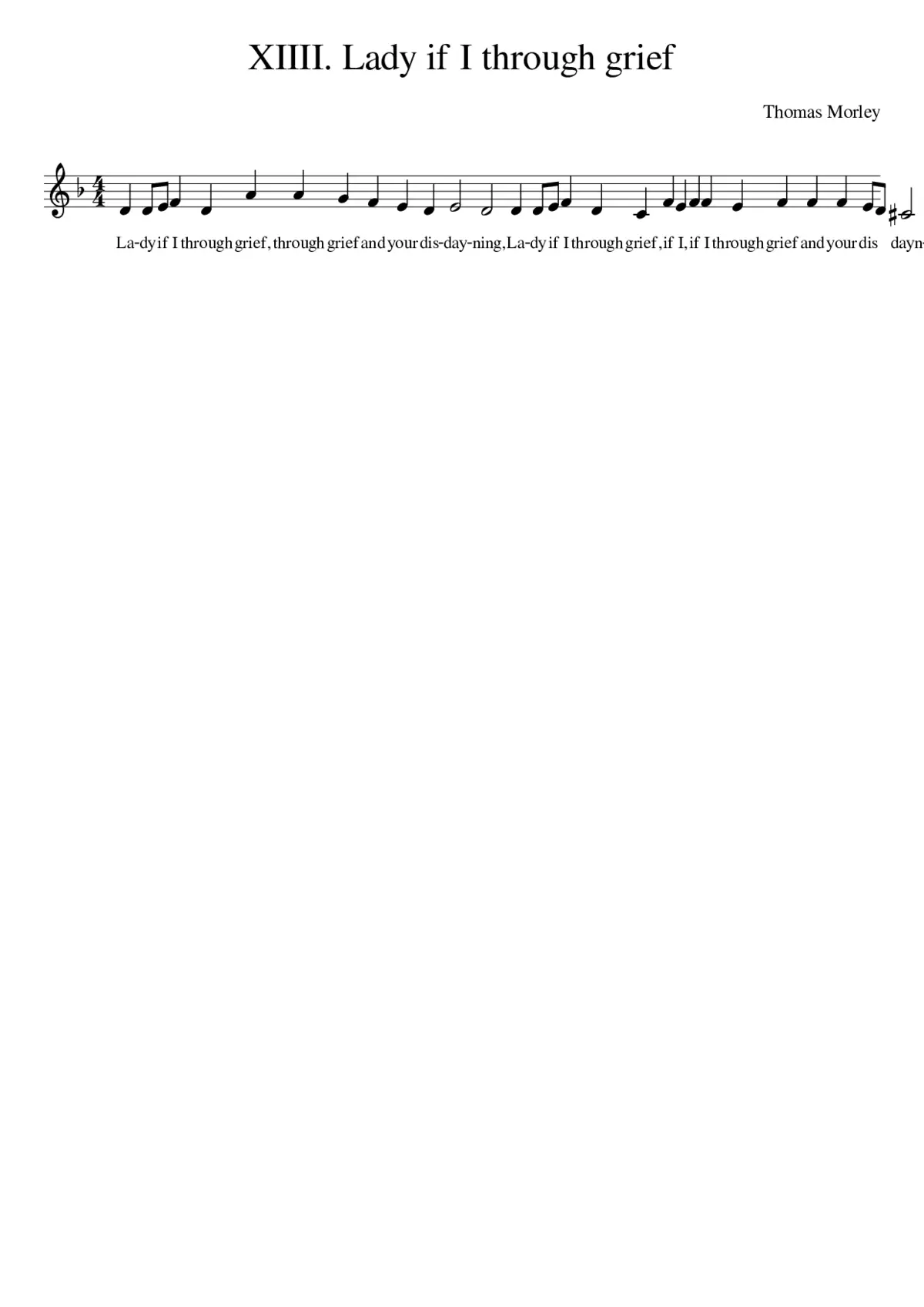 XIIII. Lady if I through grief - Page 1