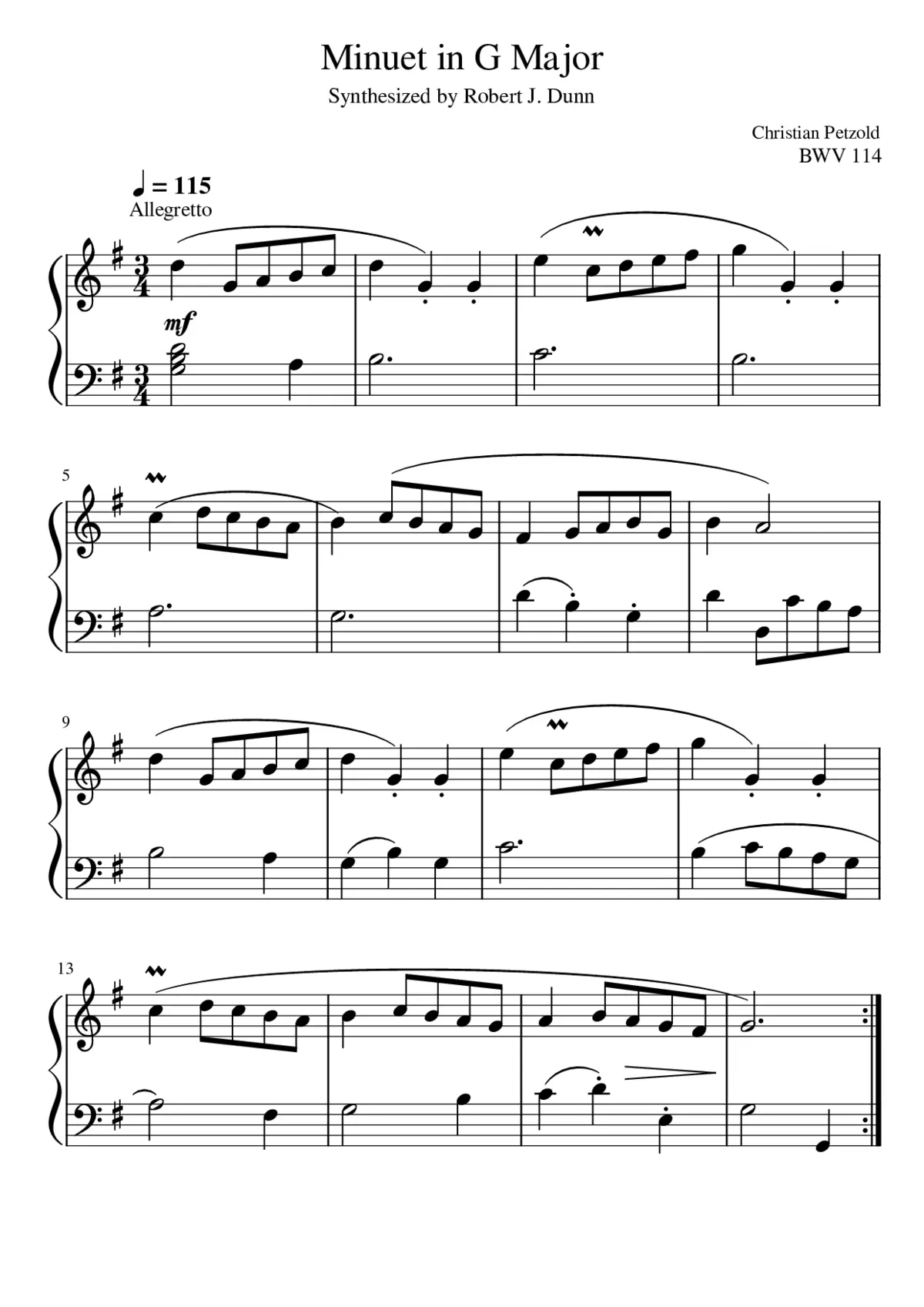 Minuet in G Major - Page 1