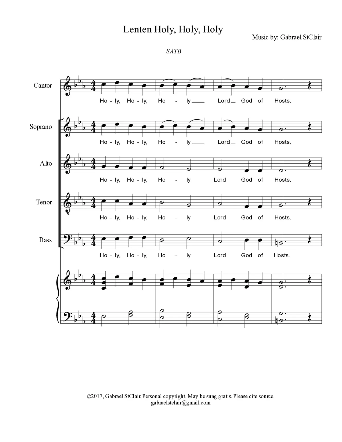 Lenten Holy, Holy, Holy - Page 1